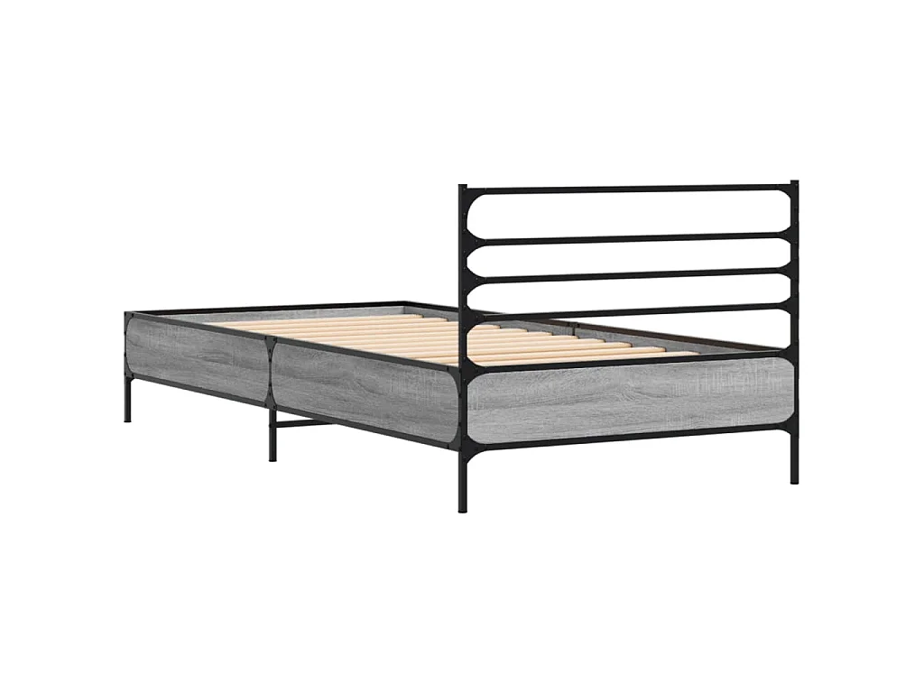 Cadre de lit sans matelas sonoma gris 75x190 cm