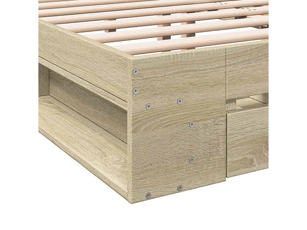Bettgestell mit Schubladen Sonoma-Eiche 140x190cm Holzwerkstoff