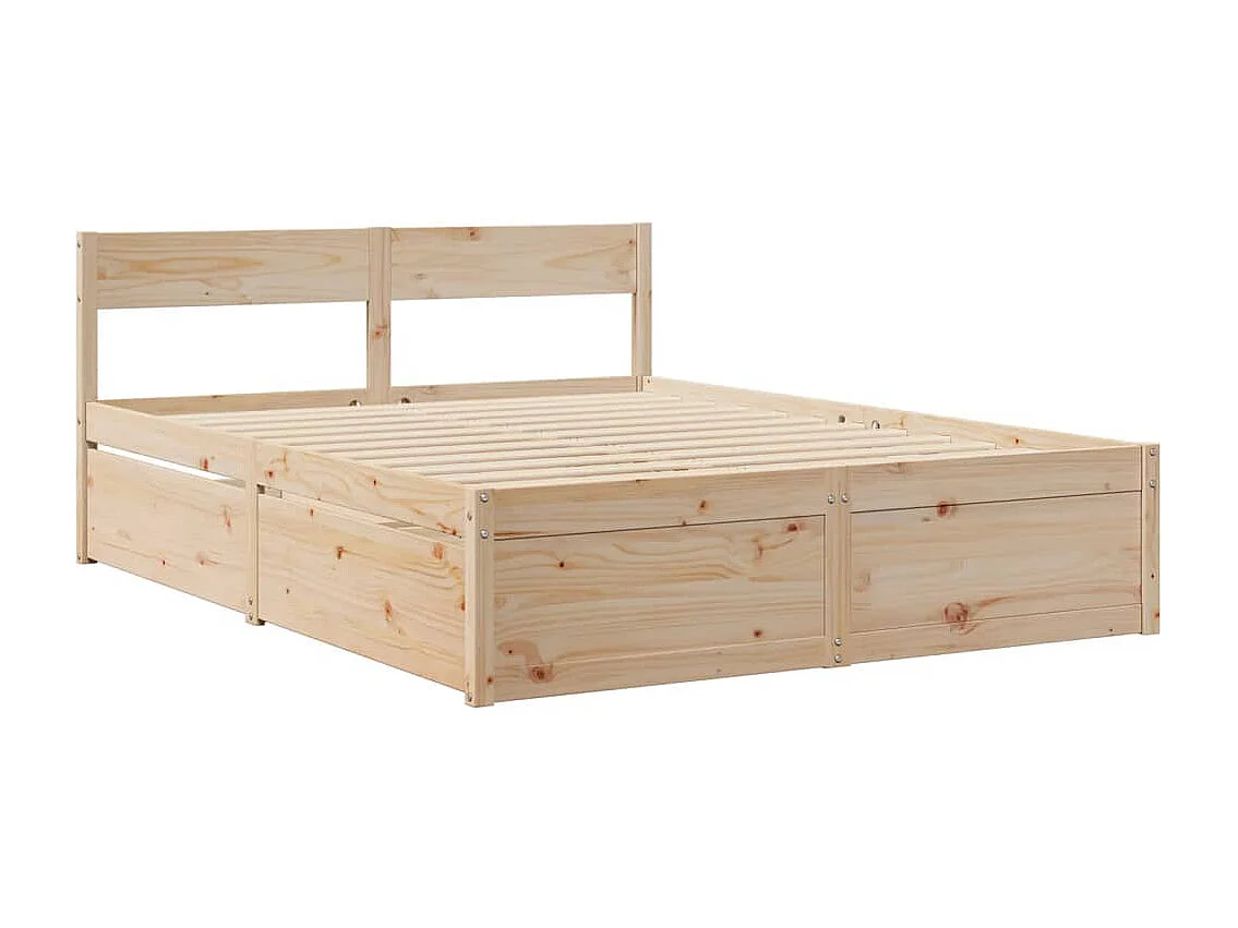 Bed met lades en matras massief grenenhout 140x200 cm