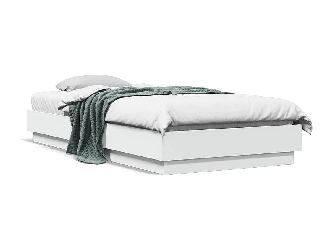 Cadre de lit sans matelas avec lumières LED blanc 90x200 cm
