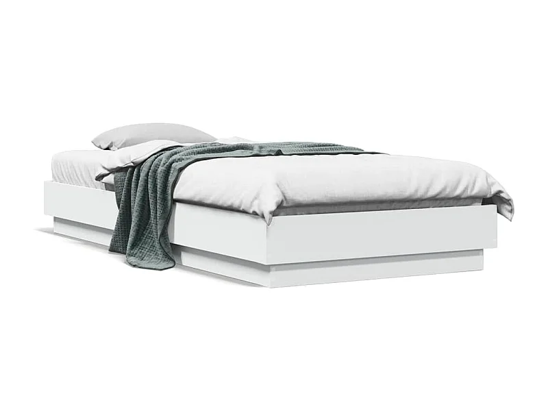 Cadre de lit sans matelas avec lumières LED blanc 90x200 cm