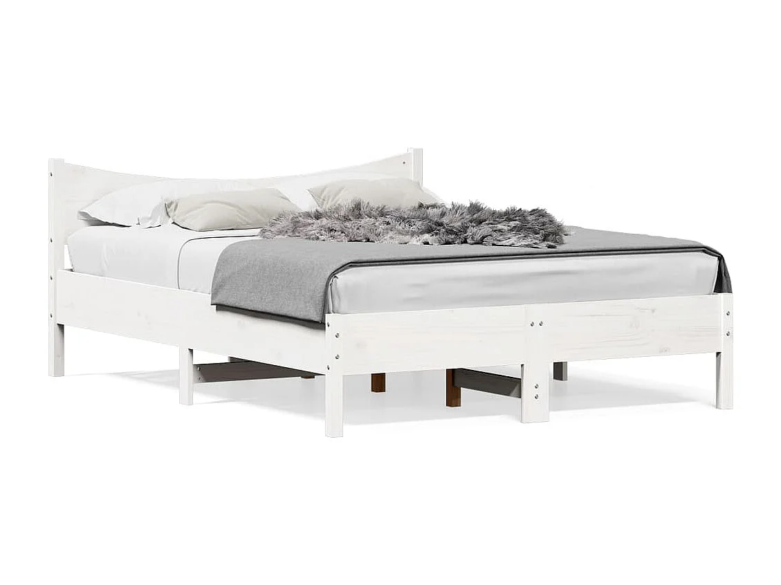 Bedframe zonder matras massief grenenhout wit 120x190 cm