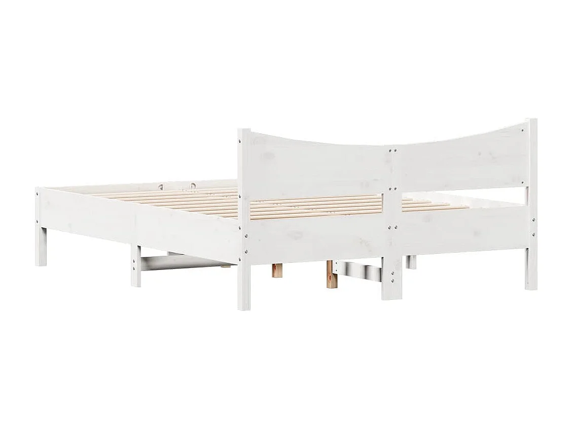 Bedframe zonder matras massief grenenhout wit 120x190 cm