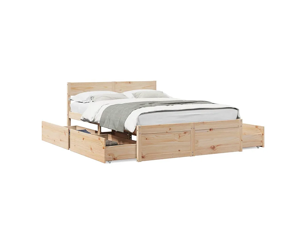 Bedframe zonder matras massief grenenhout 120x190 cm