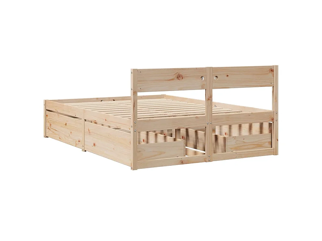 Bedframe zonder matras massief grenenhout 120x190 cm