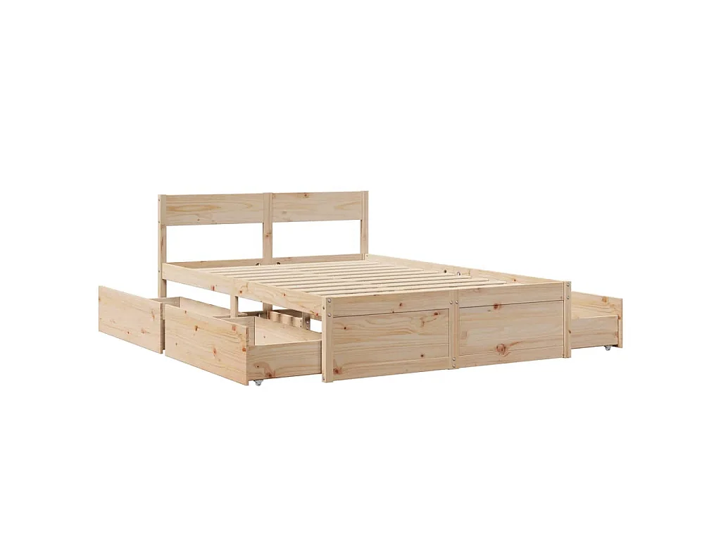 Bedframe zonder matras massief grenenhout 120x190 cm