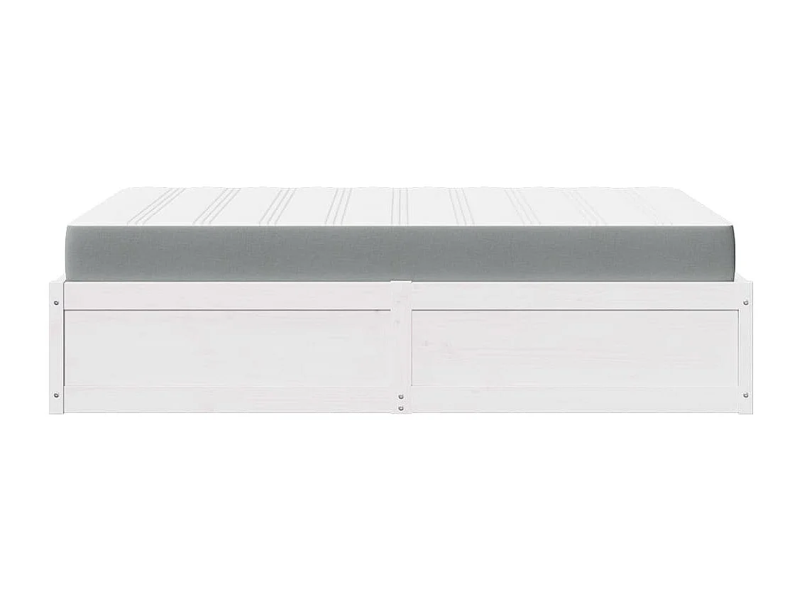 Bett mit Matratze Weiß 120x190 cm Massivholz Kiefer