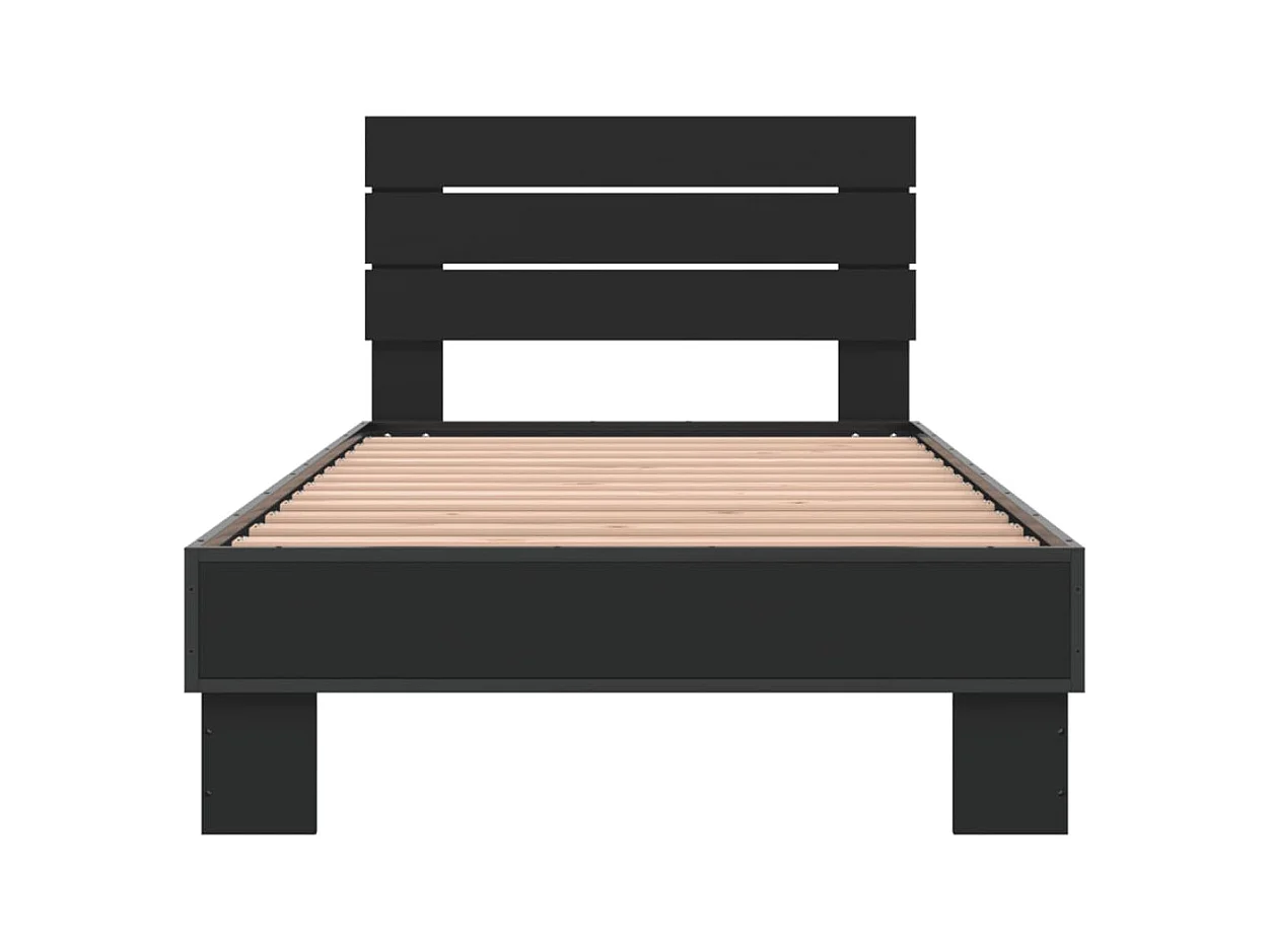 Cadre de lit sans matelas noir 90x200 cm