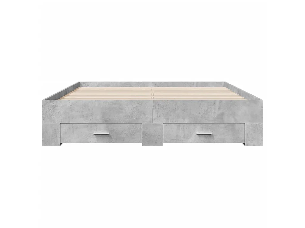 Bettgestell mit Schubladen Betongrau 160x200 cm Holzwerkstoff