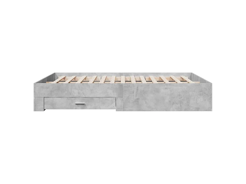 Bettgestell mit Schubladen Betongrau 160x200 cm Holzwerkstoff