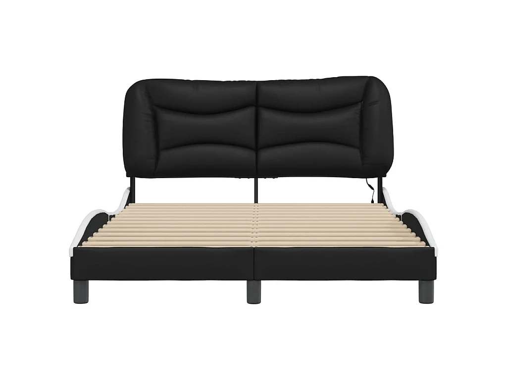 Bedframe met LED zonder matras "Hvar" zwart en wit 120x200 cm