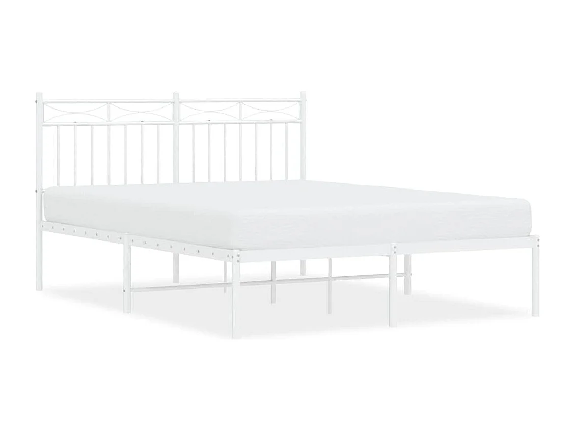 Estrutura de cama com cabeceira 140x190 cm metal branco