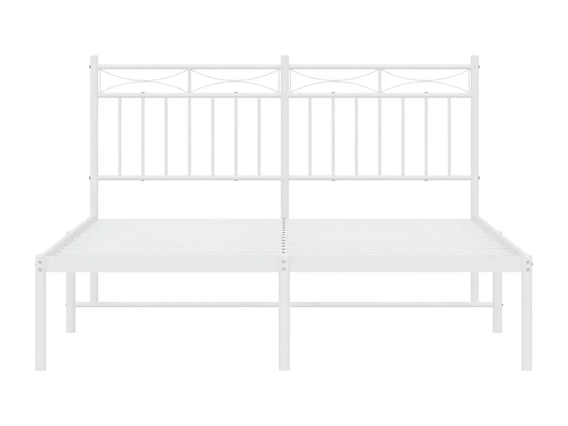 Estrutura de cama com cabeceira 140x190 cm metal branco