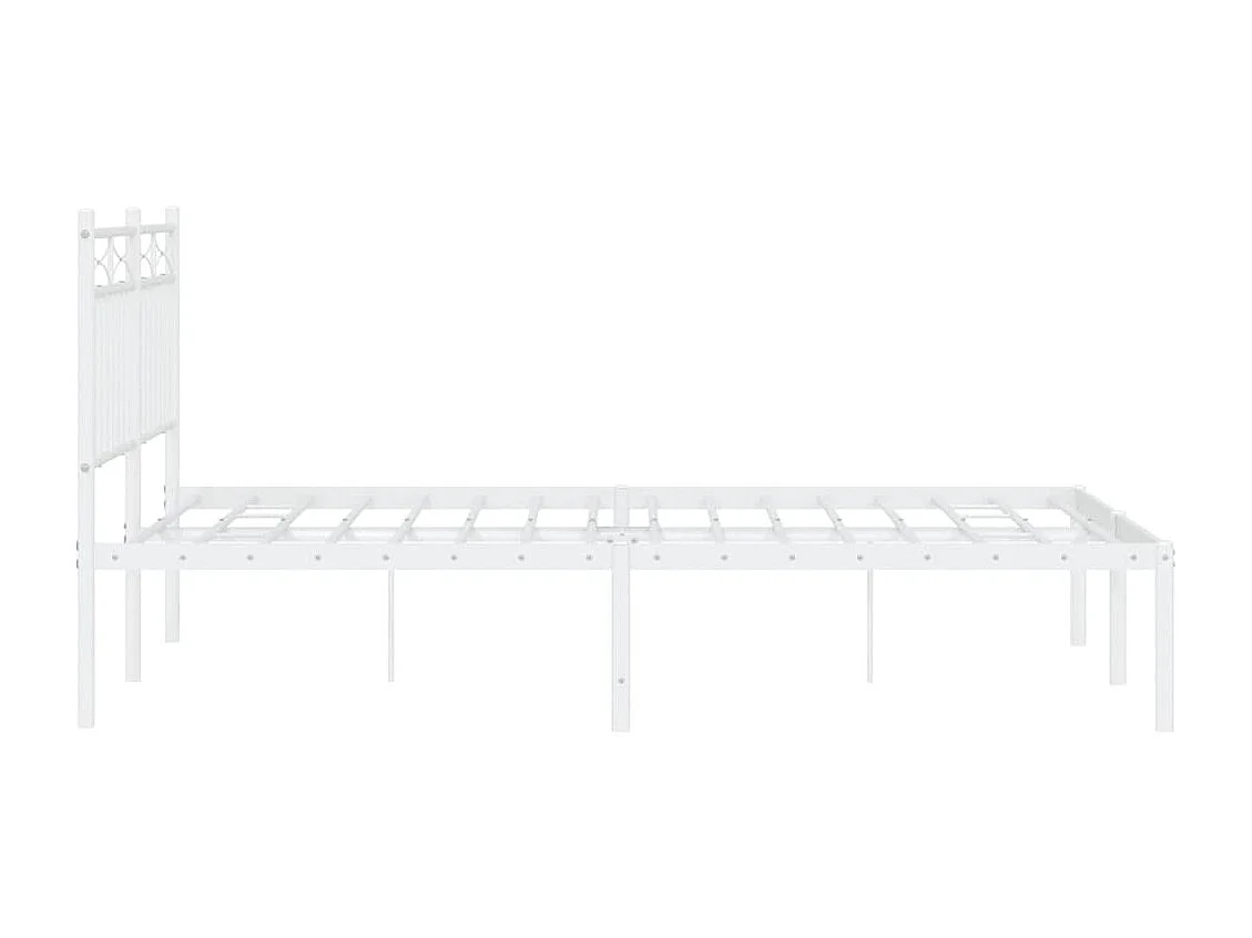 Estrutura de cama com cabeceira 140x190 cm metal branco