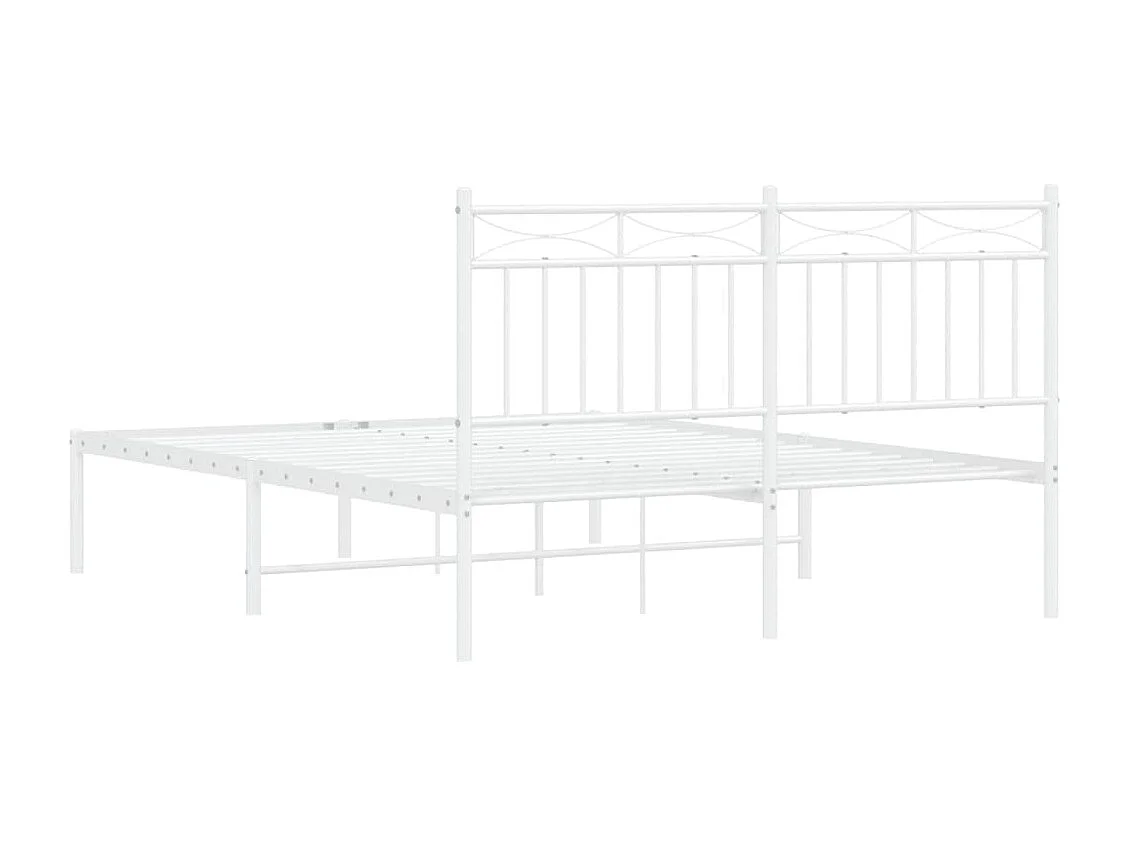 Estrutura de cama com cabeceira 140x190 cm metal branco