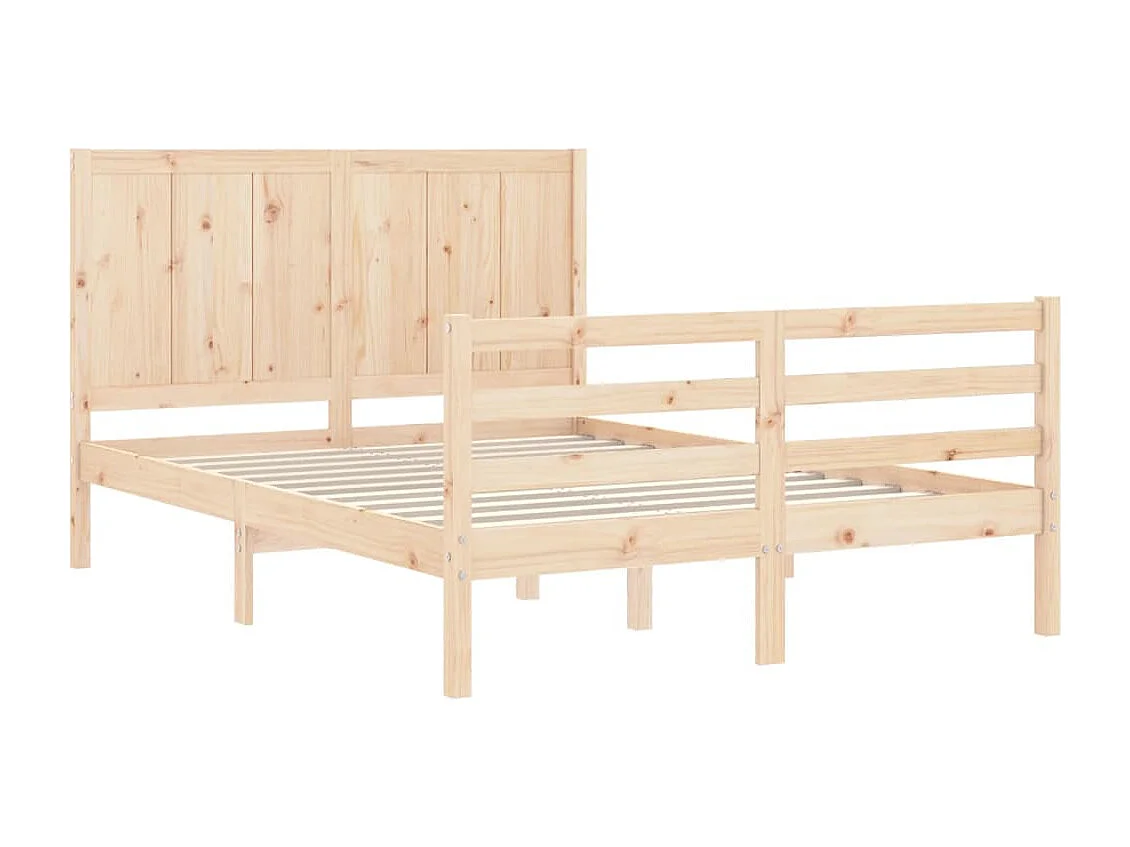 Massivholzbett mit Kopfteil 140x190 cm