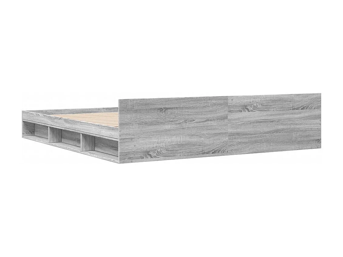 Bettgestell mit Schubladen Grau Sonoma 180x200cm Holzwerkstoff