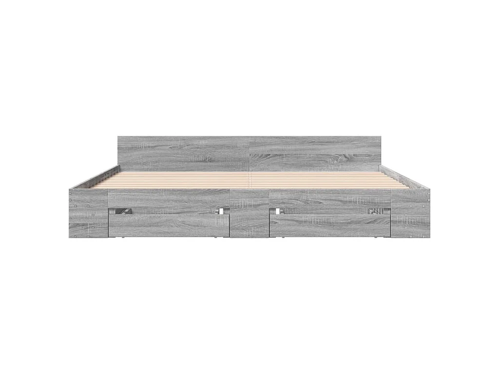 Bedframe met lades bewerkt hout grijs sonoma eiken 180x200 cm