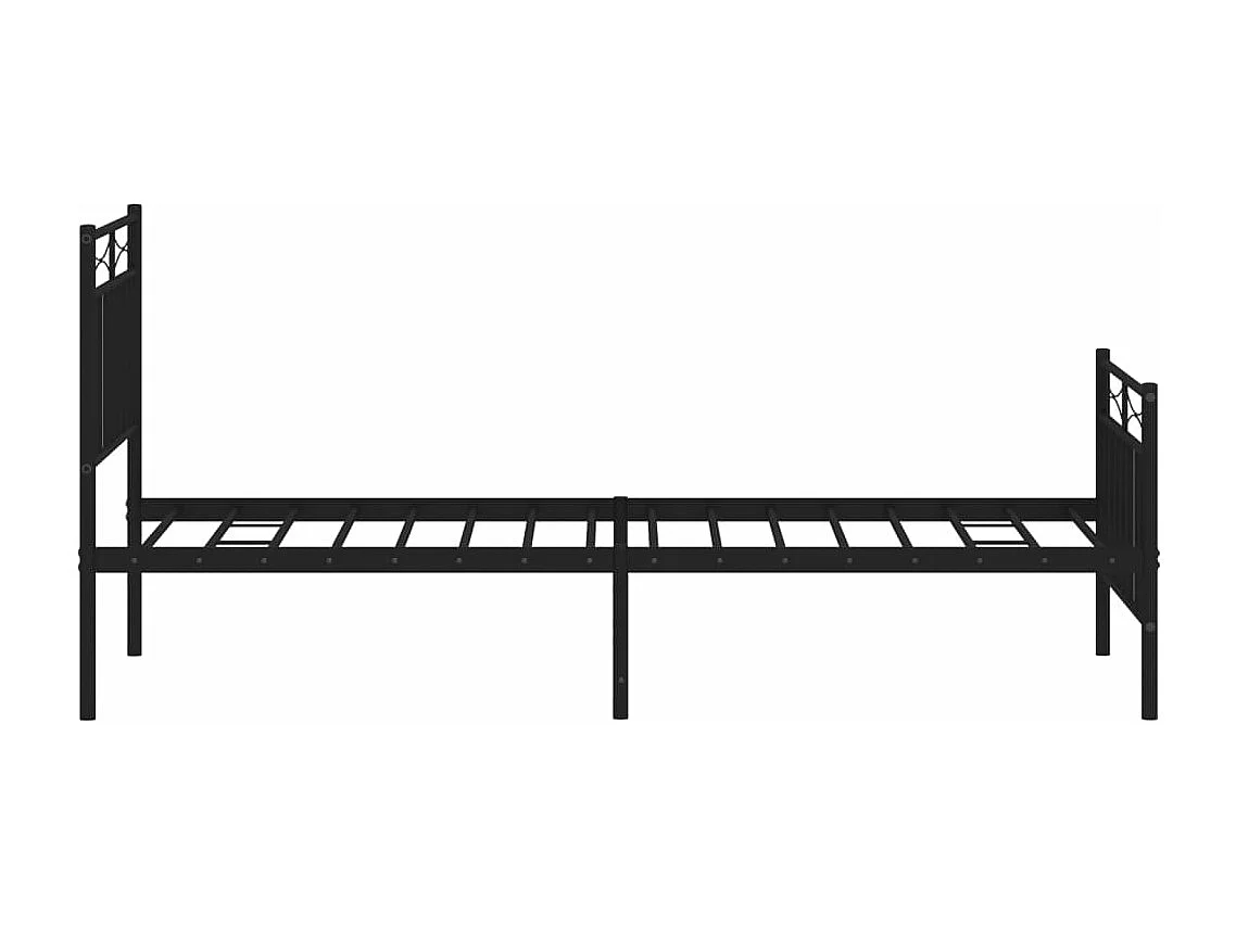 Bettgestell mit Kopf- und Fußteil Metall Schwarz 80x200 cm