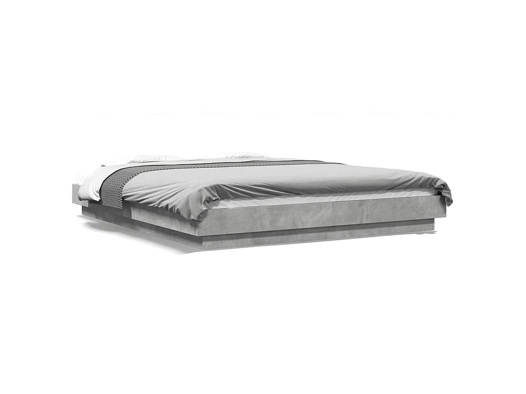 Cadre de lit sans matelas gris béton 150x200 cm