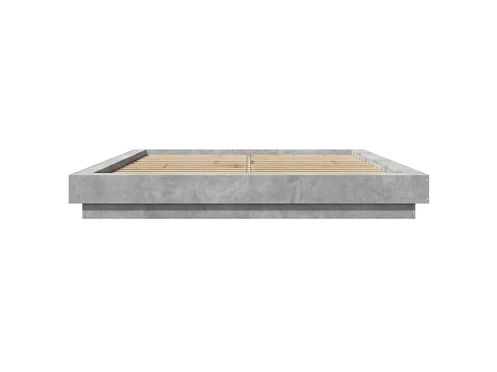 Cadre de lit sans matelas gris béton 150x200 cm