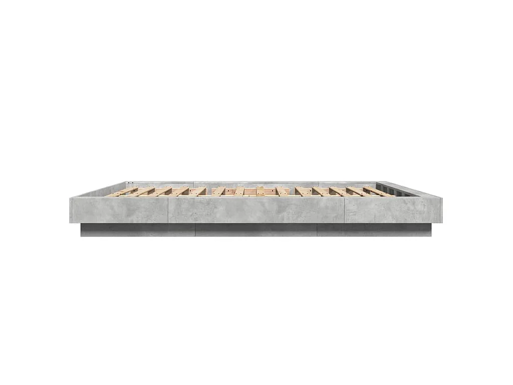 Cadre de lit sans matelas gris béton 150x200 cm