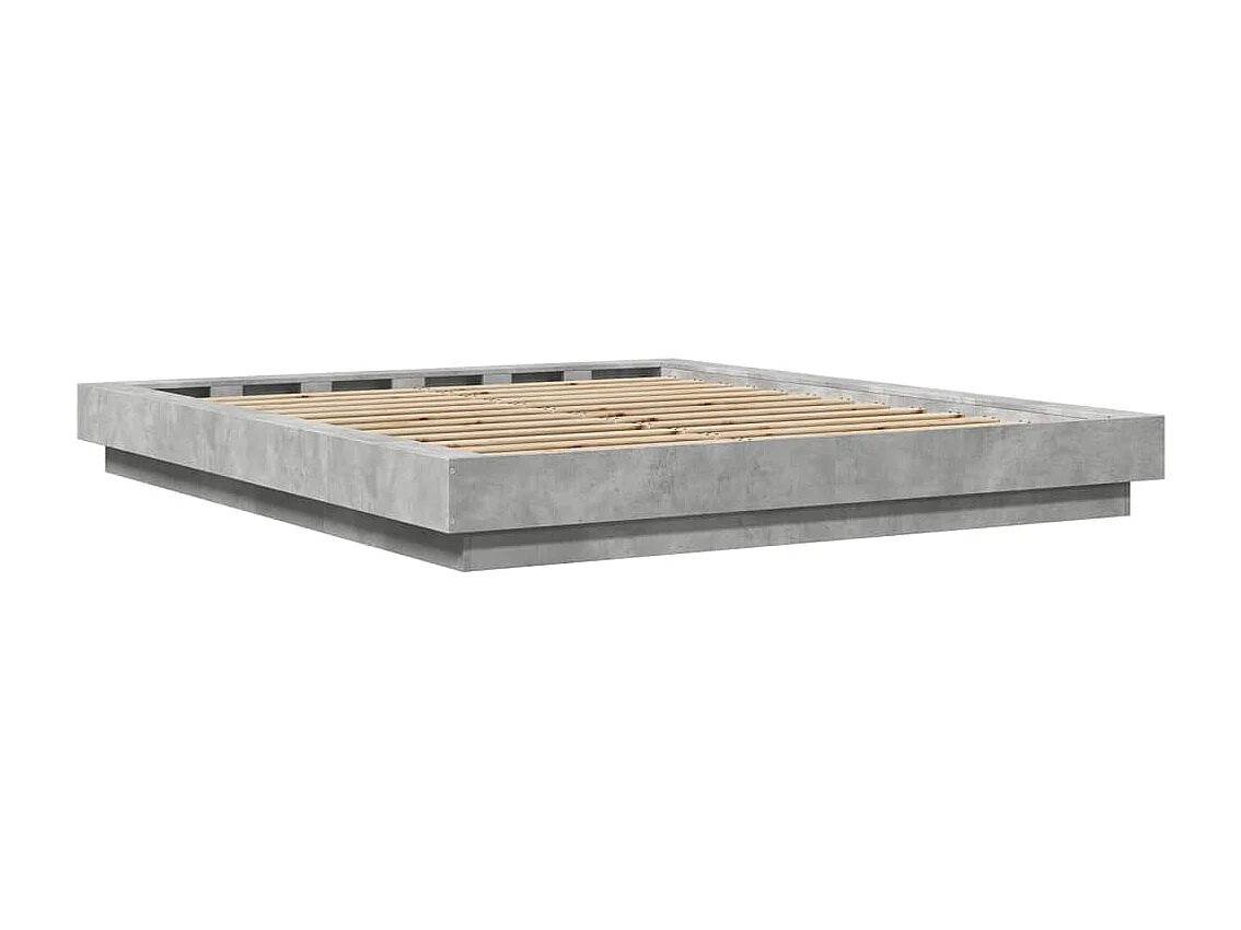 Cadre de lit sans matelas gris béton 150x200 cm
