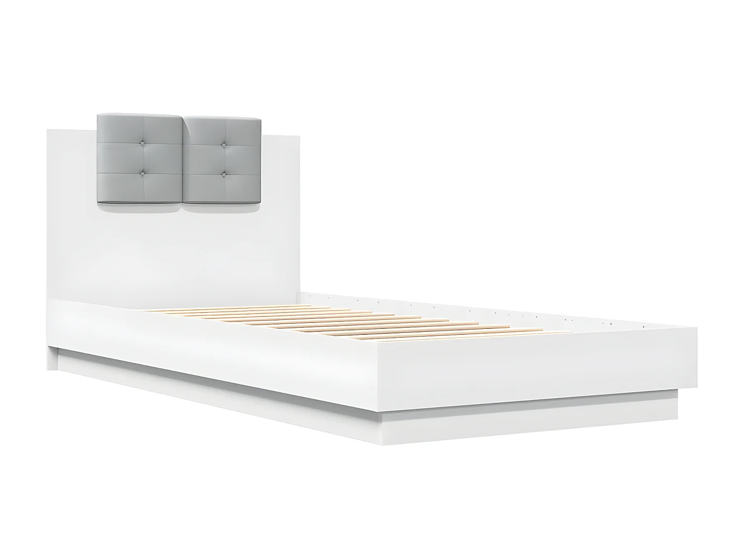 Cadre de lit avec LED sans matelas blanc 100x200 cm