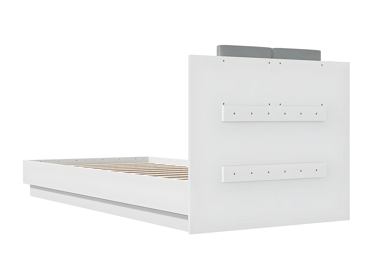Cadre de lit avec LED sans matelas blanc 100x200 cm