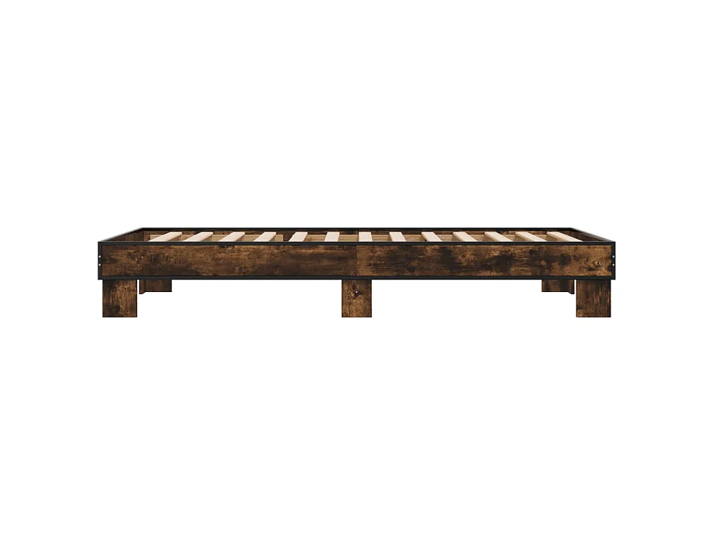 Cadre de lit sans matelas chêne fumé 75x190 cm
