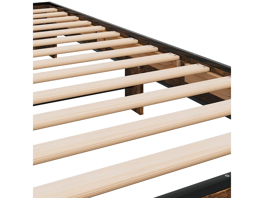 Cadre de lit sans matelas chêne fumé 75x190 cm