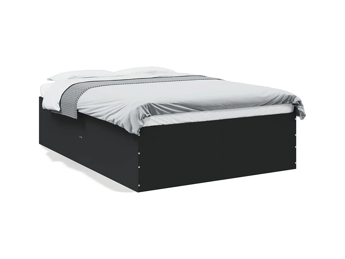Cadre de lit sans matelas noir 140x200 cm