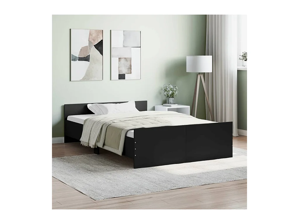 Cadre de lit sans matelas noir 120x200 cm