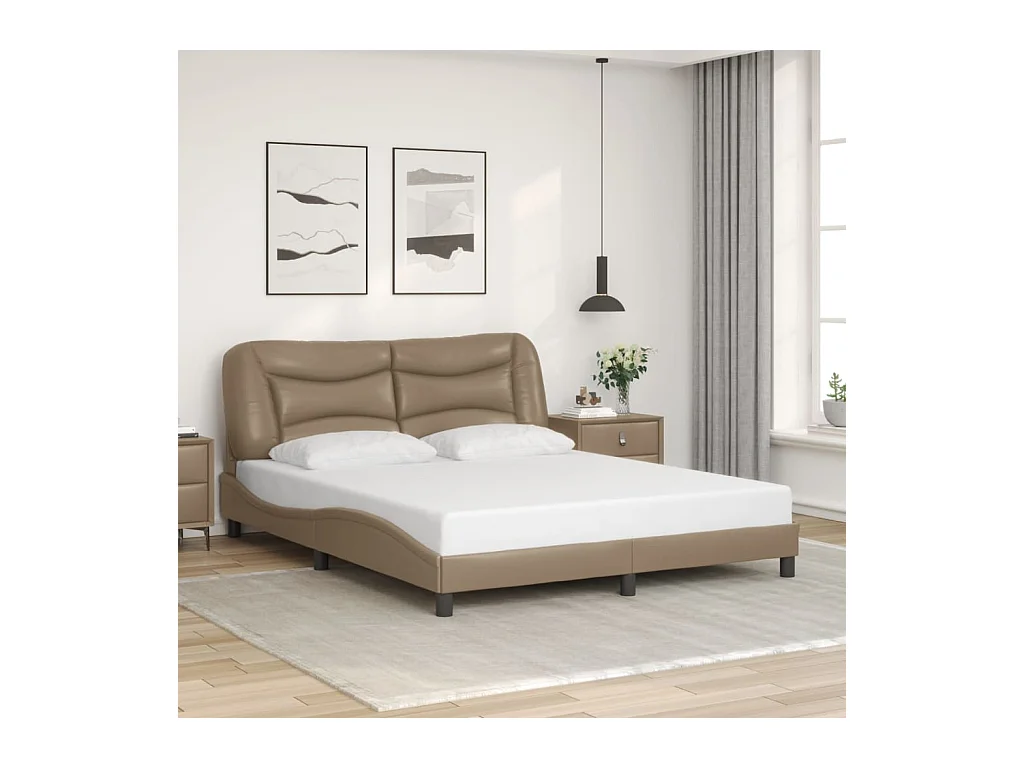 Cadre de lit sans matelas cappuccino 160x200 cm similicuir