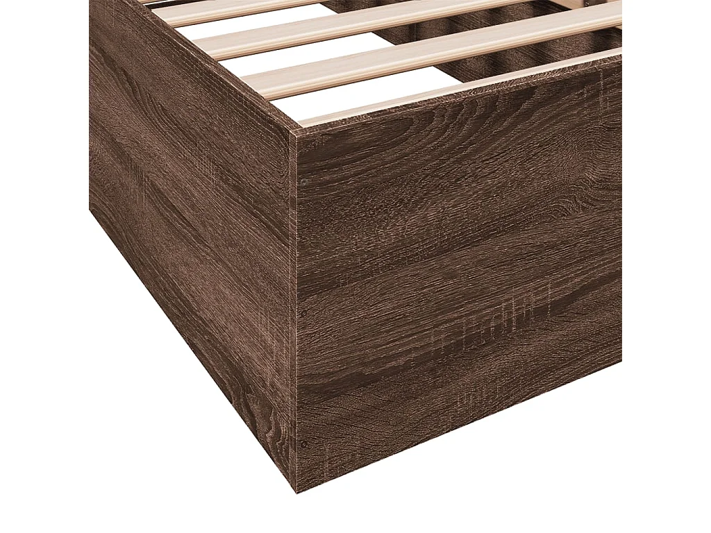 Bedframe bewerkt hout bruin eikenkleur 90x200 cm