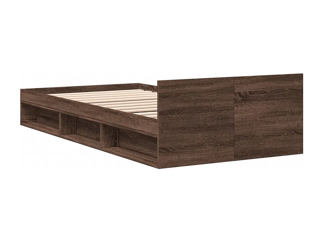 Cadre de lit avec tiroir sans matelas chêne marron 90x190 cm