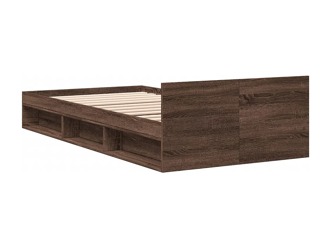Cadre de lit avec tiroir sans matelas chêne marron 90x190 cm