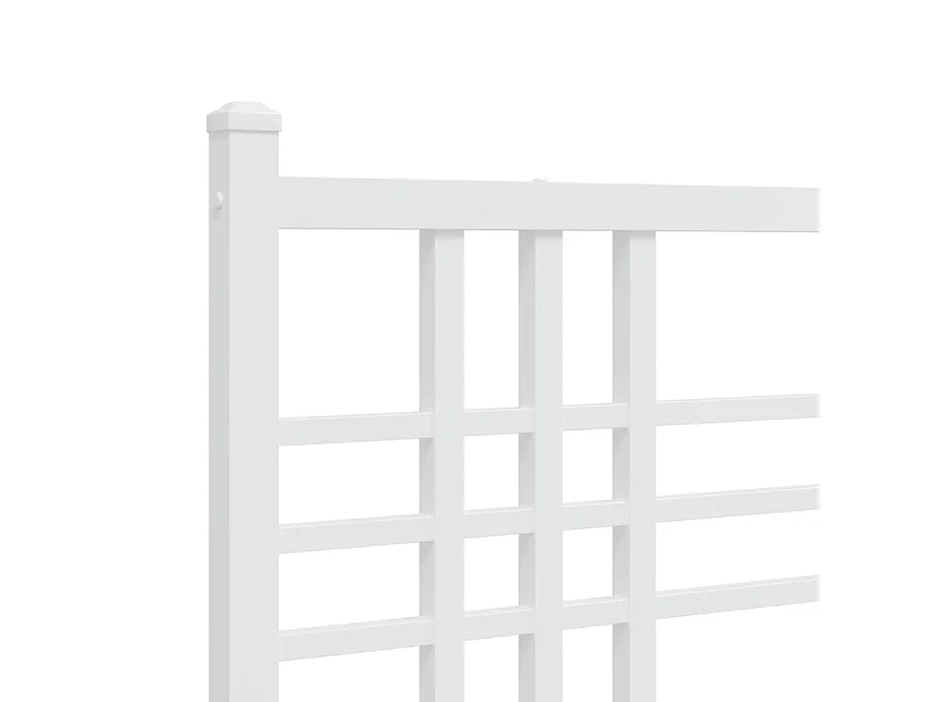 Cadre de lit métal sans matelas et tête de lit blanc 140x190 cm