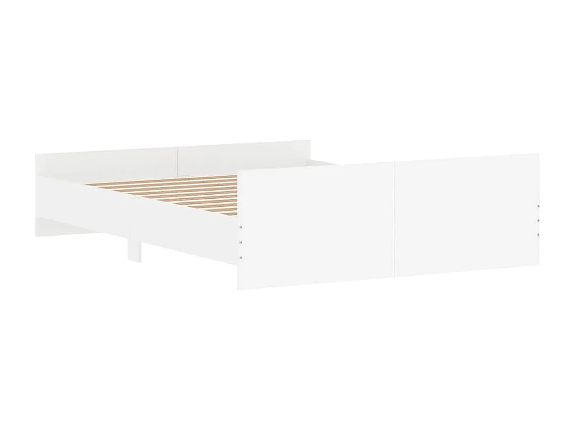 Bettgestell mit Kopf- und Fußteil Weiß 150x200 cm