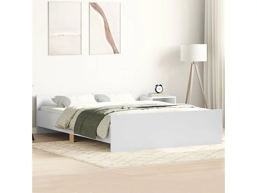 Cadre de lit sans matelas blanc 150x200 cm