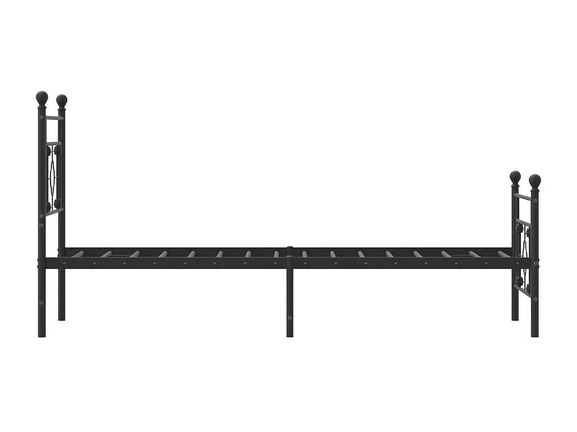 Bedframe met hoofd- en voeteneinde metaal zwart 75x190 cm
