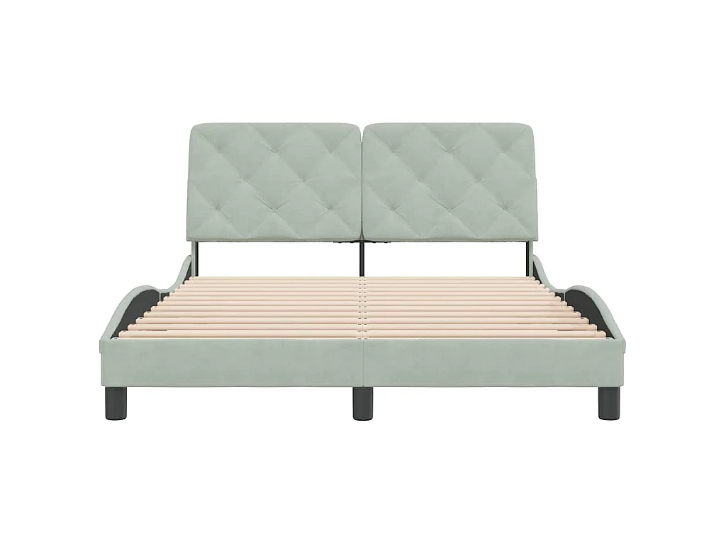 Bedframe zonder matras 120x200 cm fluweel lichtgrijs