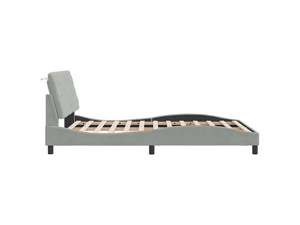 Bedframe zonder matras 120x200 cm fluweel lichtgrijs