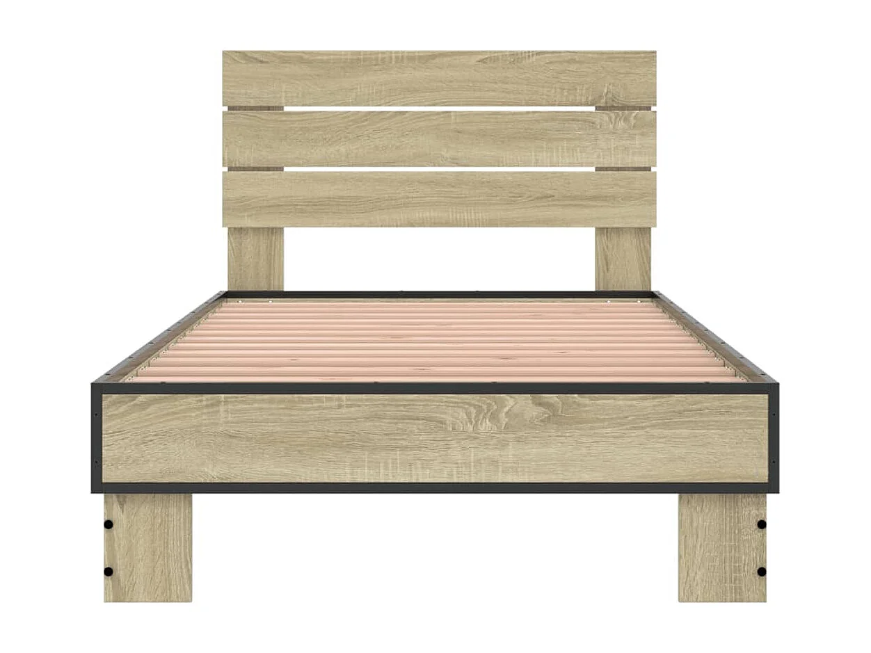 Giroletto Rovere Sonoma 75x190cm in Legno Multistrato e Metallo