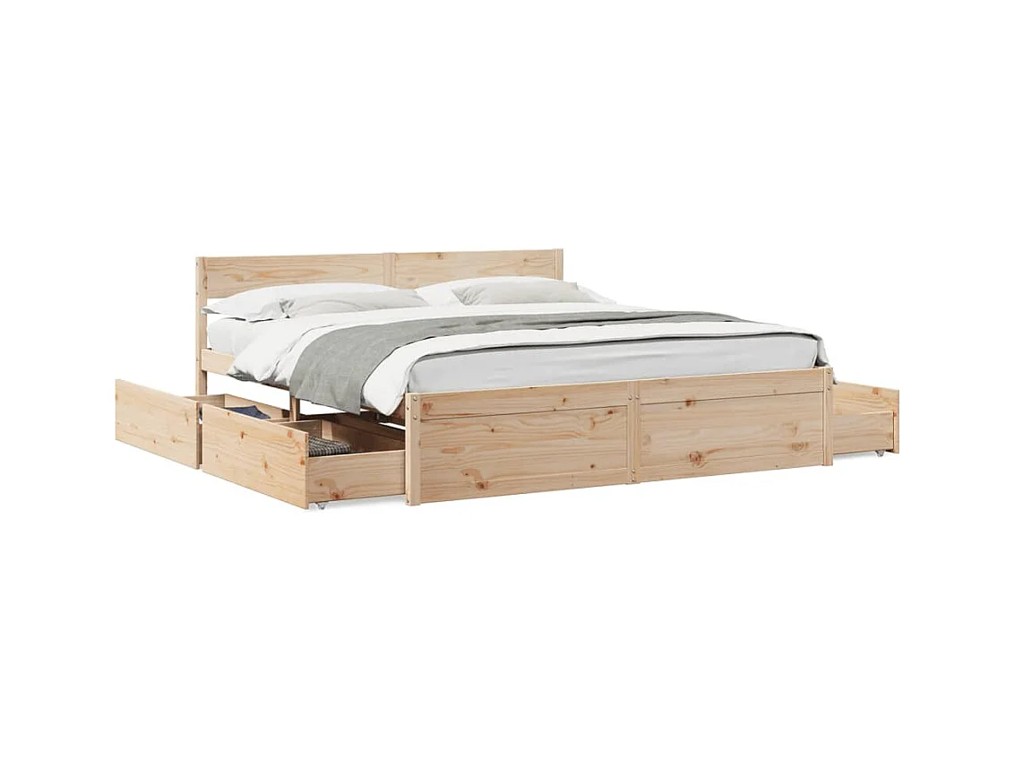 Bedframe zonder matras massief grenenhout 200x200 cm