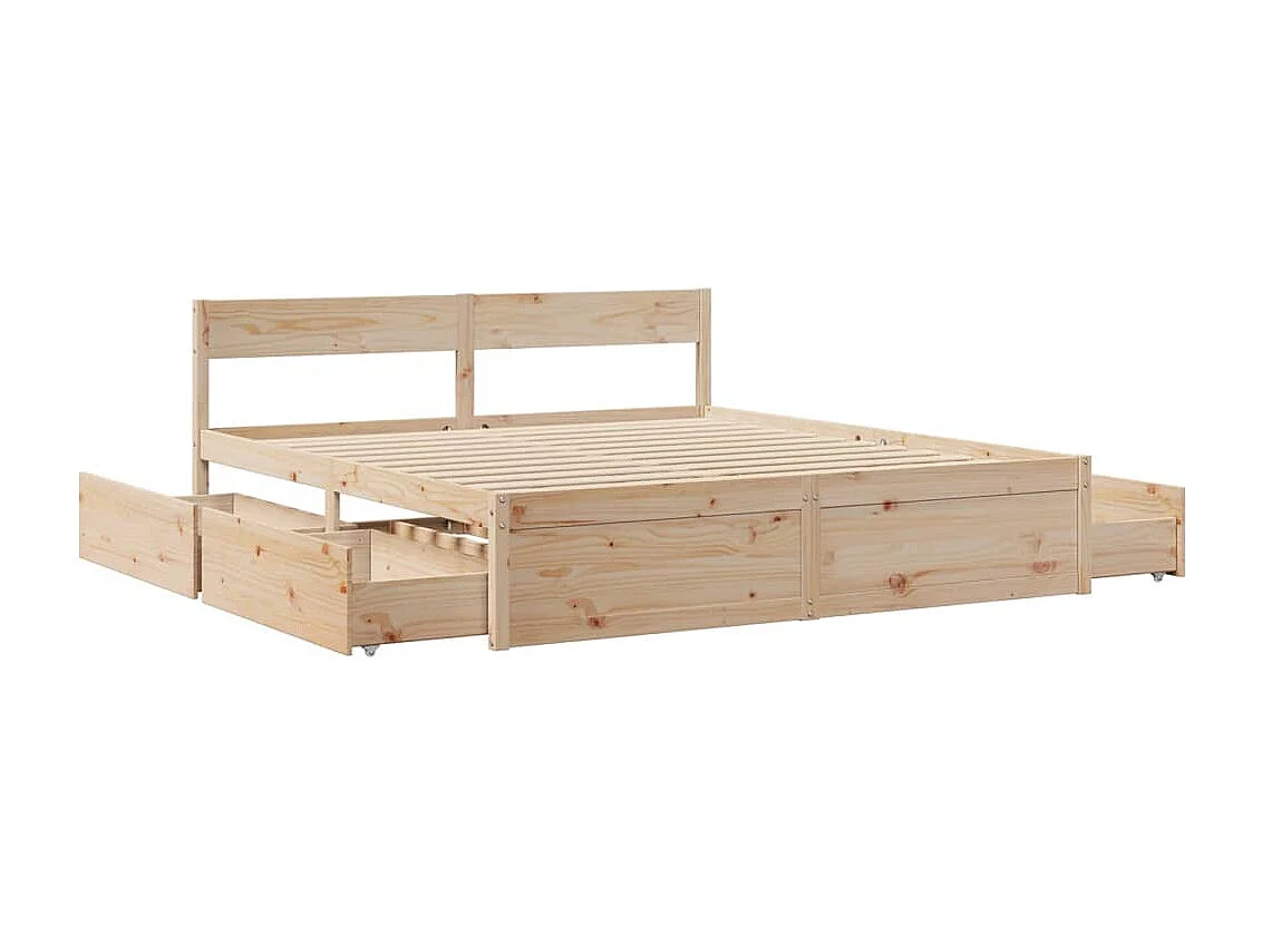 Estructura de cama sin colchón madera maciza de pino 200x200 cm