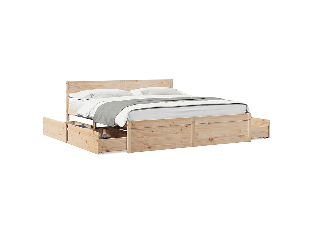 Bedframe zonder matras massief grenenhout 200x200 cm