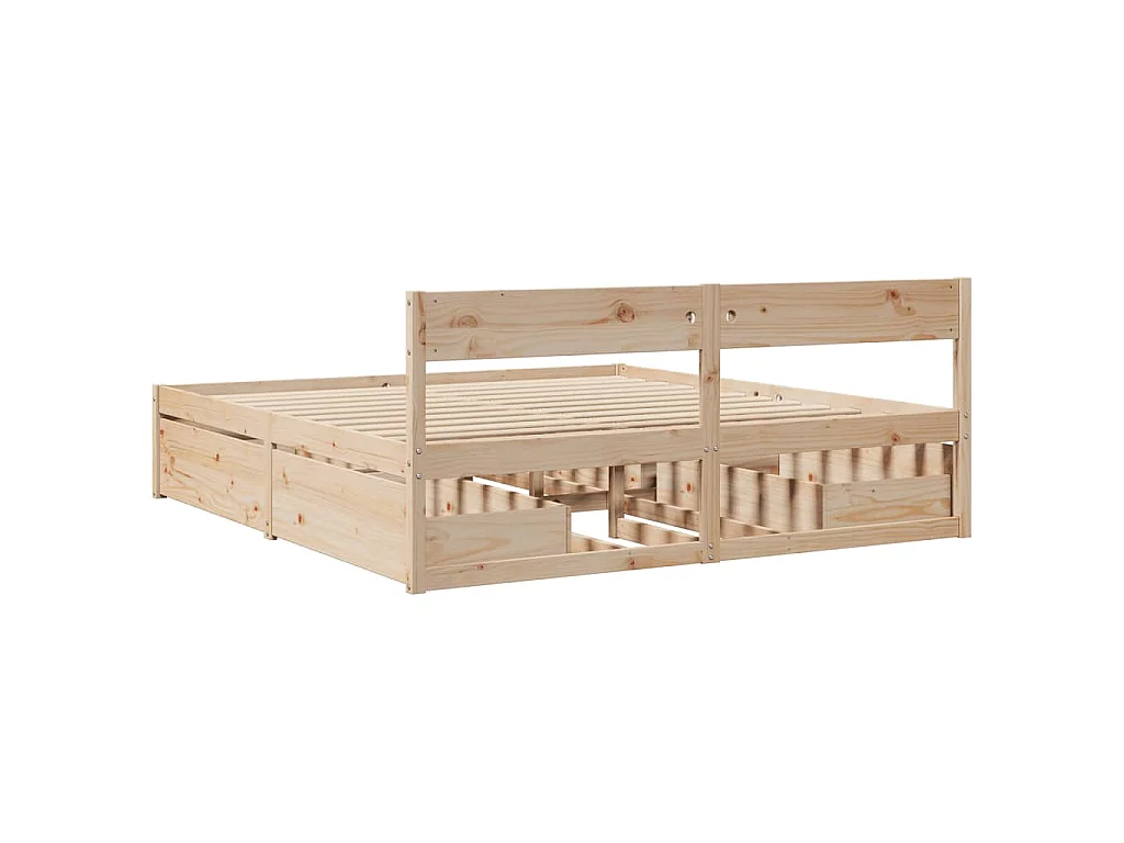 Bedframe zonder matras massief grenenhout 200x200 cm