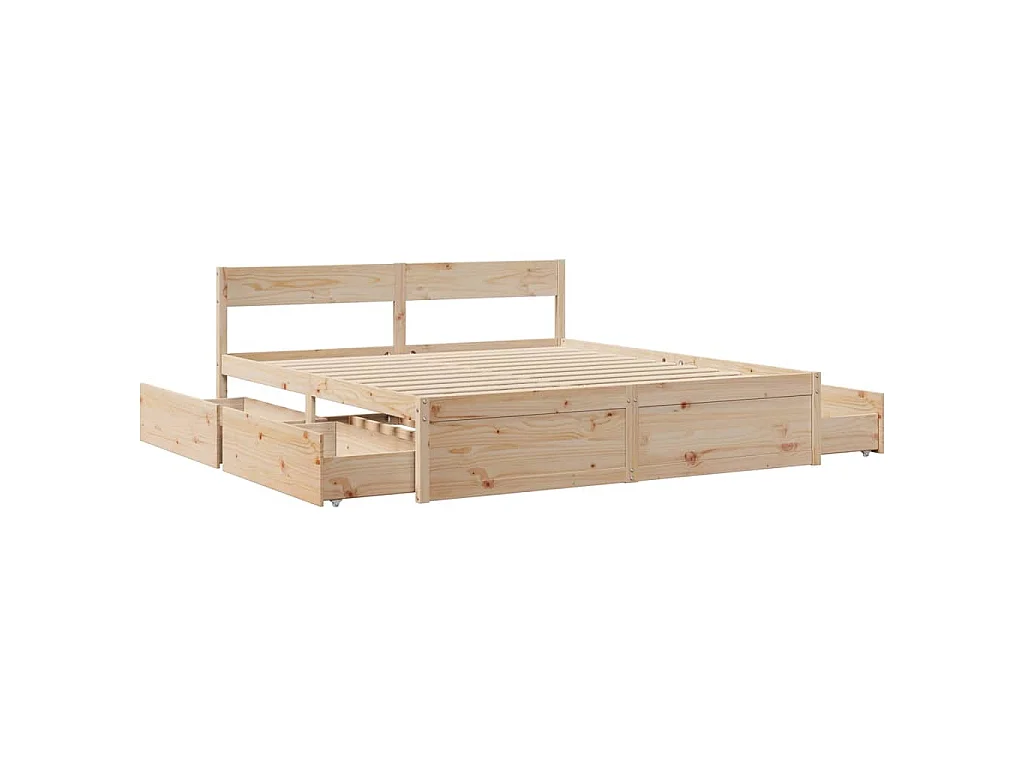 Bedframe zonder matras massief grenenhout 200x200 cm