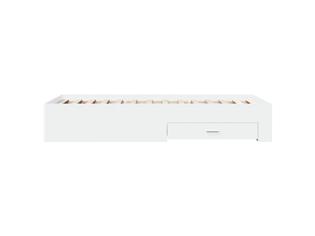 Cadre de lit avec tiroirs sans matelas blanc 100x200 cm